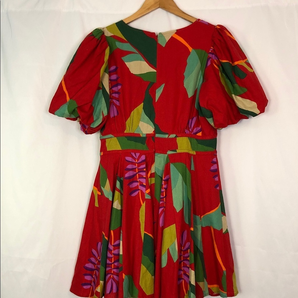 House of Harlow 1960 Tropical Puff Sleeve Mini Dress Size: USA 8 - Picture 11 of 12
